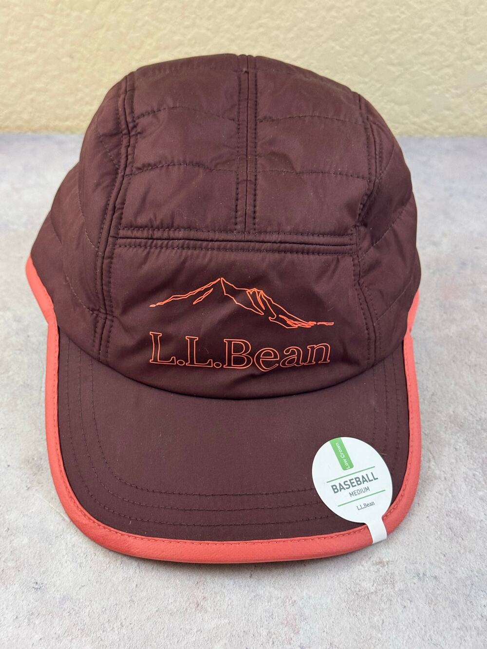 LL Bean Puffer Cap Medium Water Resistant Adjustable Burgundy NEW